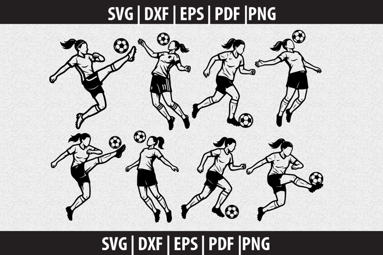 Girl soccer silhouette SVG design