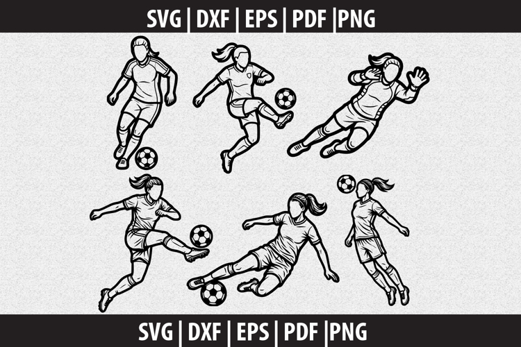 Girl soccer silhouette SVG design