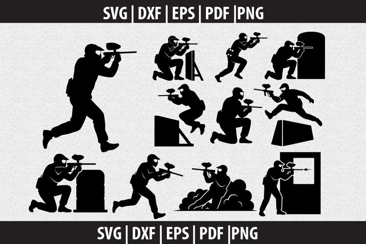 Paintball player SVG Silhouette design