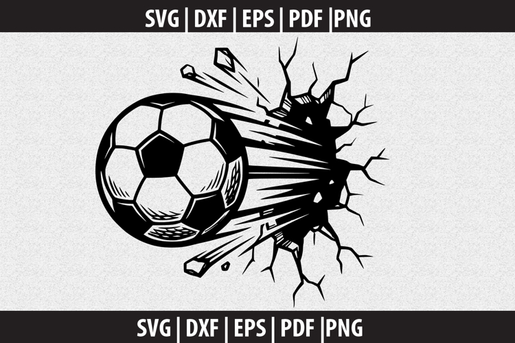 Soccer Ball Wall Crack SVG design