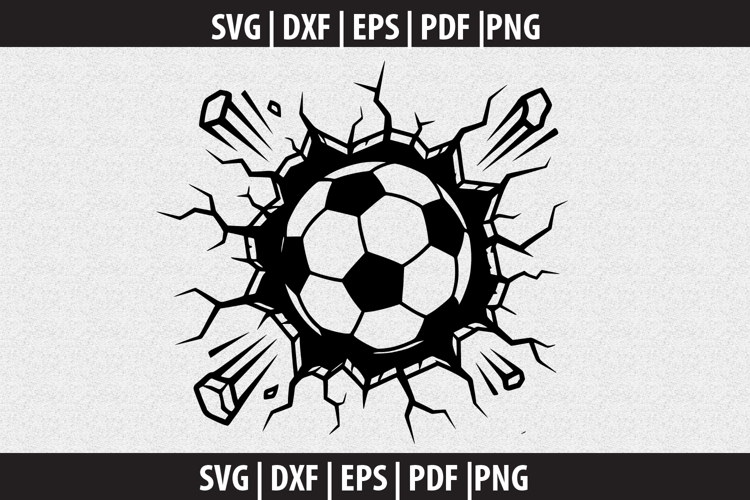 Soccer Ball Wall Crack SVG design