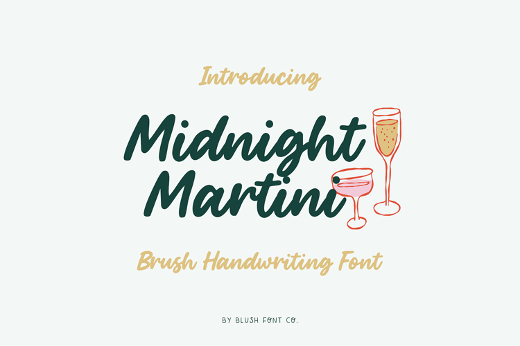 MIDNIGHT MARTINI Cursive Brush Handwriting Font