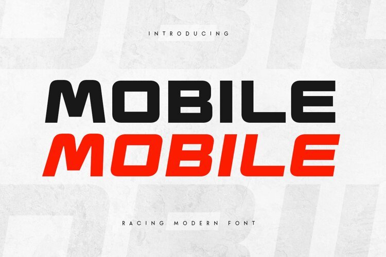 Mobile - Modern Racing Car Font example image 1