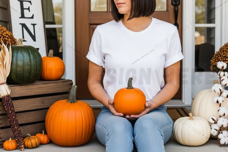 Fall themed t-shirt mockup design