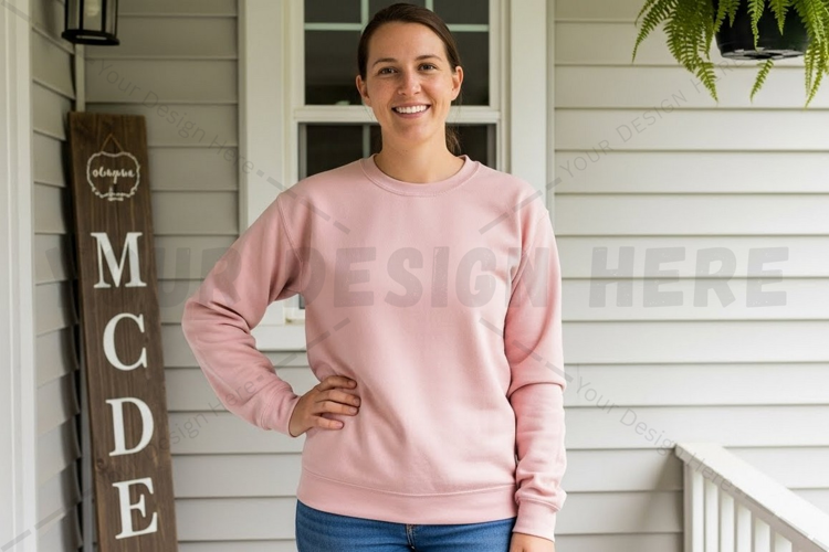 Pink long-sleeve t-shirt mockup design