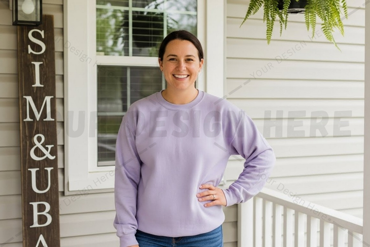Lilac long sleeve t-shirt mockup