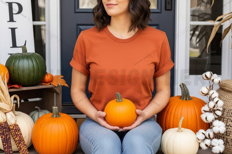Autumn themed t-shirt mockup