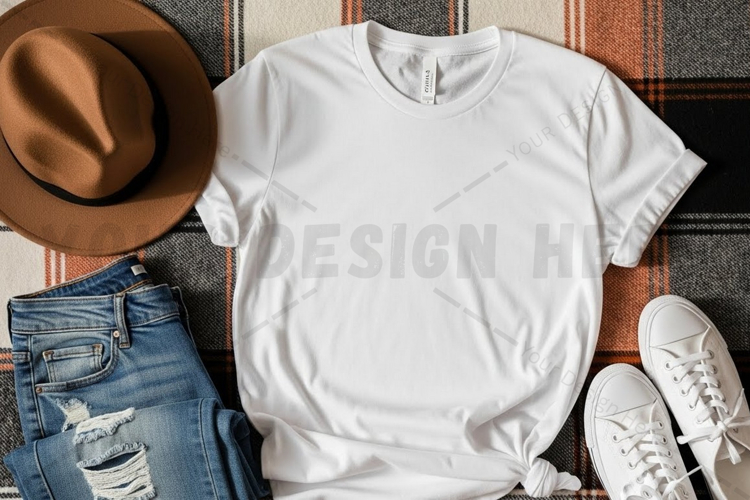 Casual white t-shirt mockup