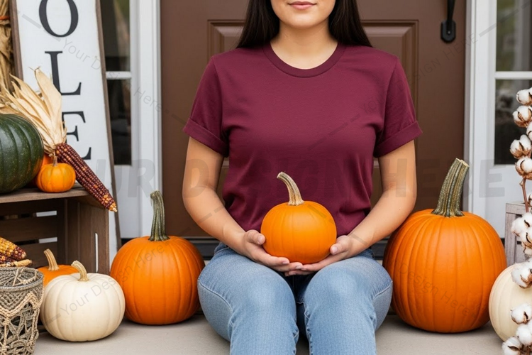 Autumn themed t-shirt mockup design