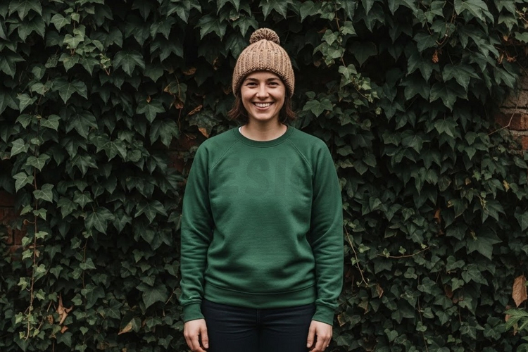 Green sweatshirt mockup design