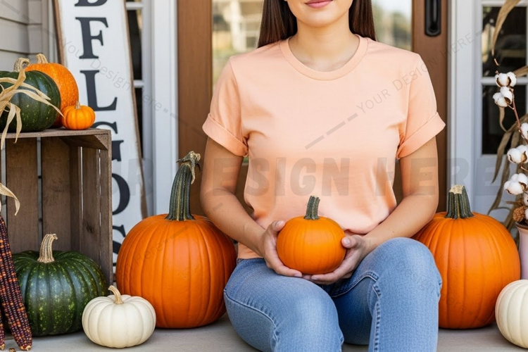 Autumn themed t-shirt mockup design
