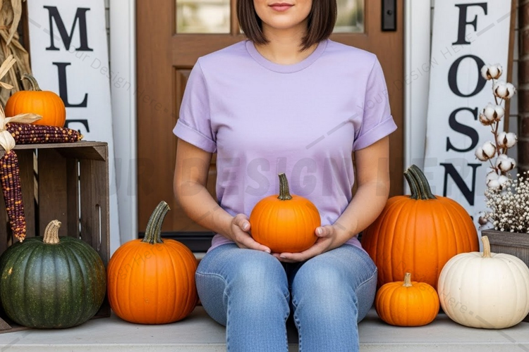 Fall themed t-shirt mockup design