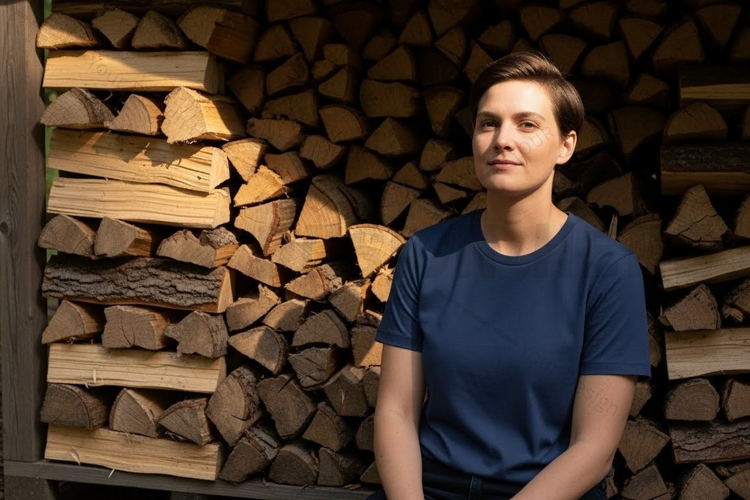 Casual blue t-shirt mockup design