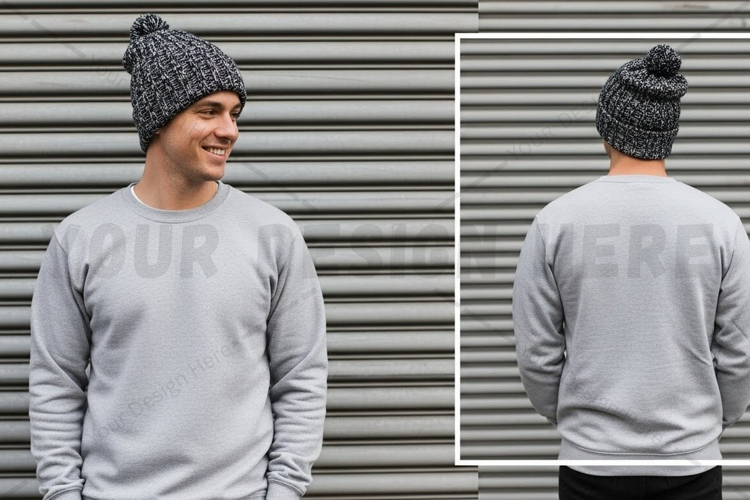 Mens grey t-shirt mockup design