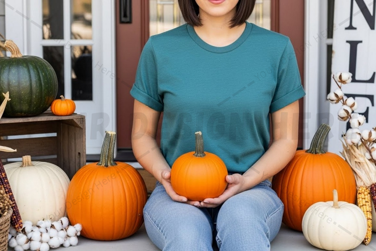 Autumn themed t-shirt mockup
