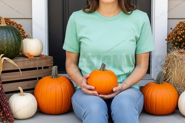 Fall-themed t-shirt mockup design
