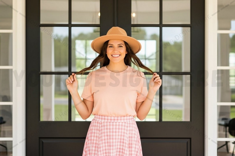 Stylish pink t-shirt mockup design