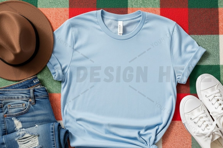 Light blue t-shirt mockup design
