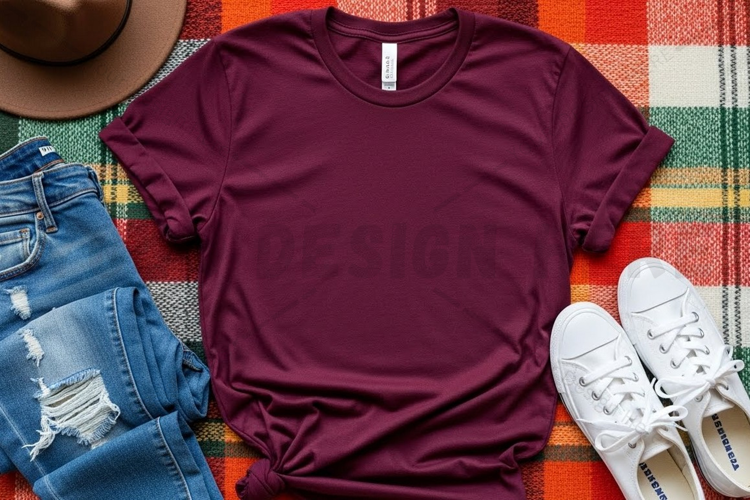 Maroon t-shirt mockup design