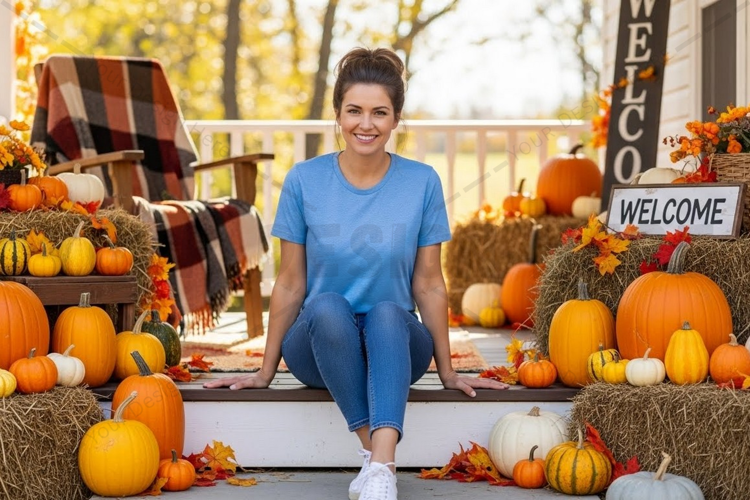 Autumn themed t-shirt mockup