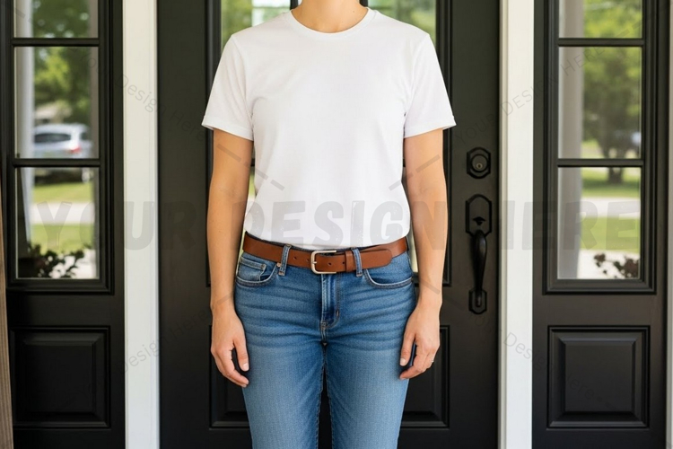 White Tshirt Mockup Image 5