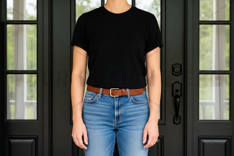Black Tshirt Mockup Image 20