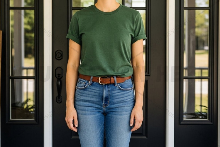 Green t-shirt mockup design