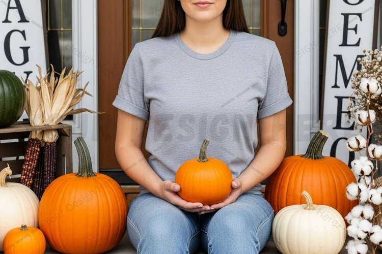 Fall themed t-shirt mockup design