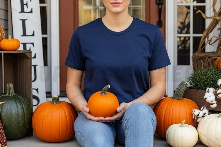 Autumn themed t-shirt mockup