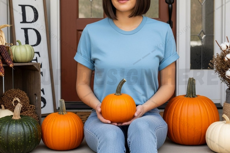 Fall-themed t-shirt mockup design