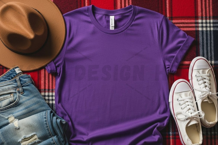 Vibrant purple t-shirt mockup