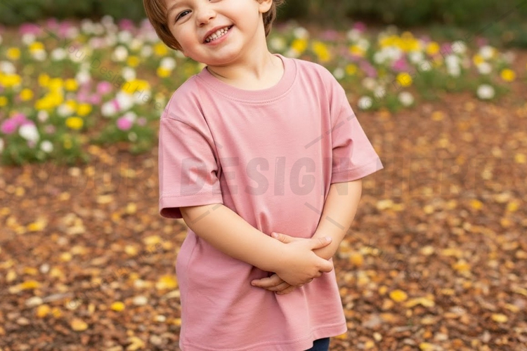 Pink kids t-shirt mockup design