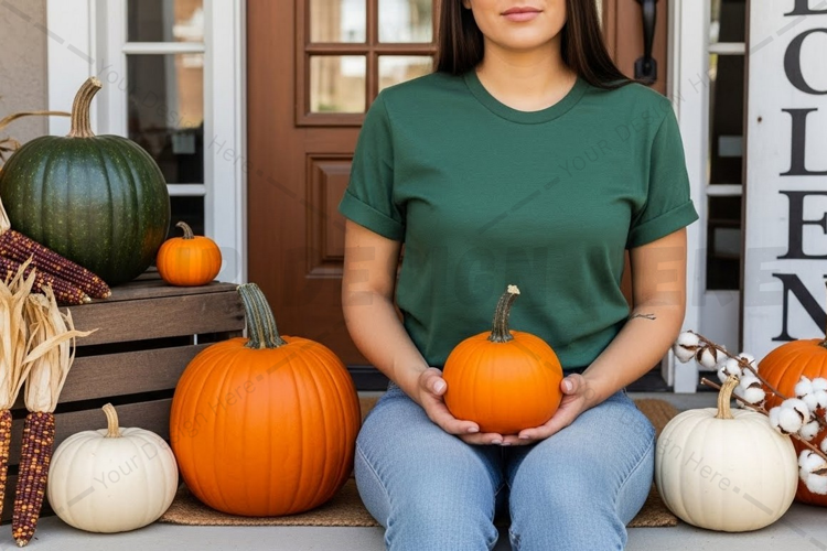 Fall themed t-shirt mockup design