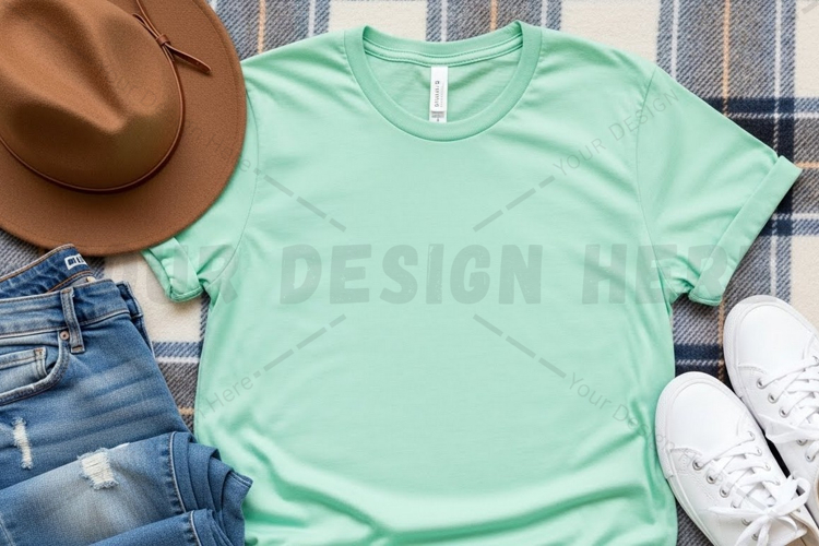 Light green t-shirt mockup design