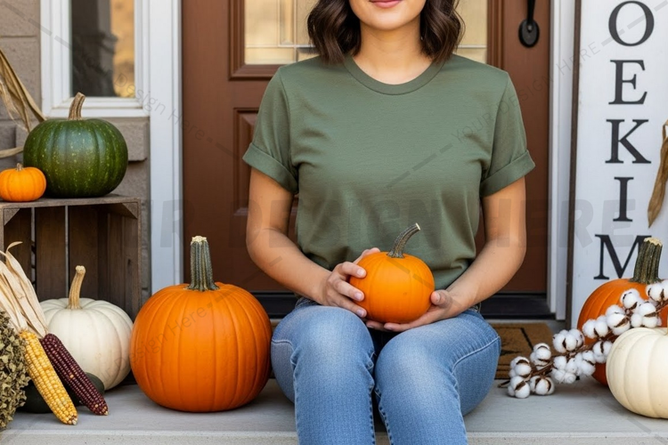 Autumn themed t-shirt mockup design