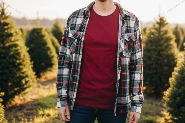 Casual red t-shirt mockup design