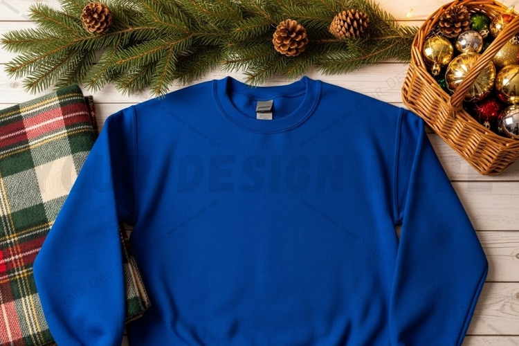 Royal blue t-shirt mockup