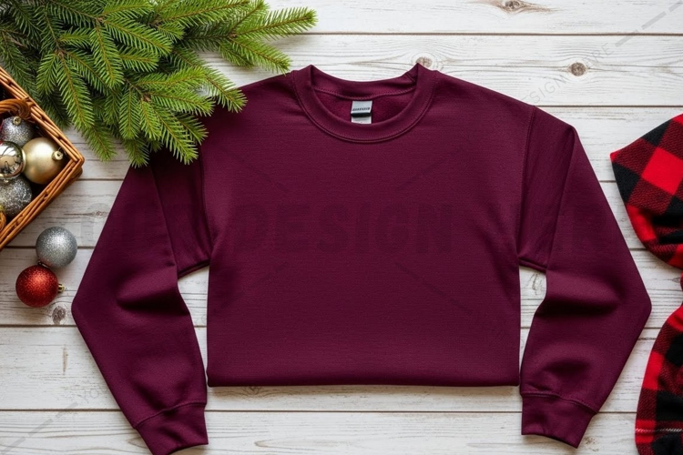 Maroon cropped t-shirt mockup