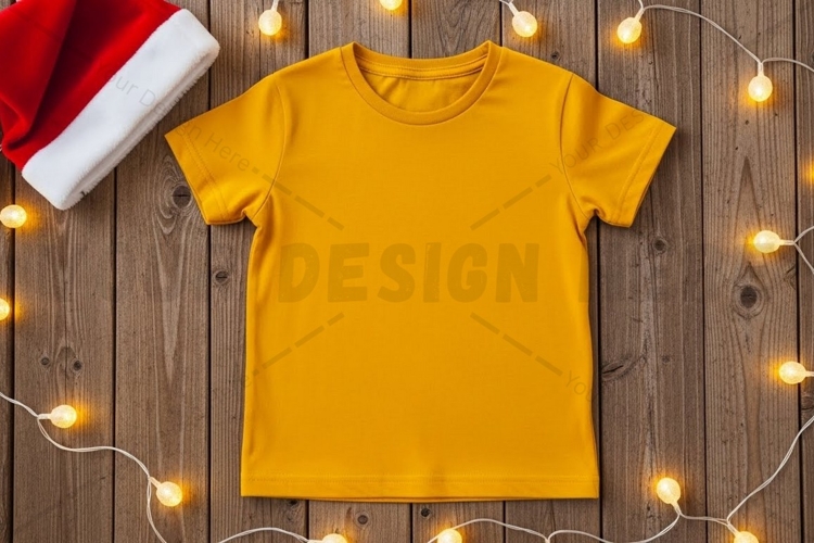 Bright yellow t-shirt mockup