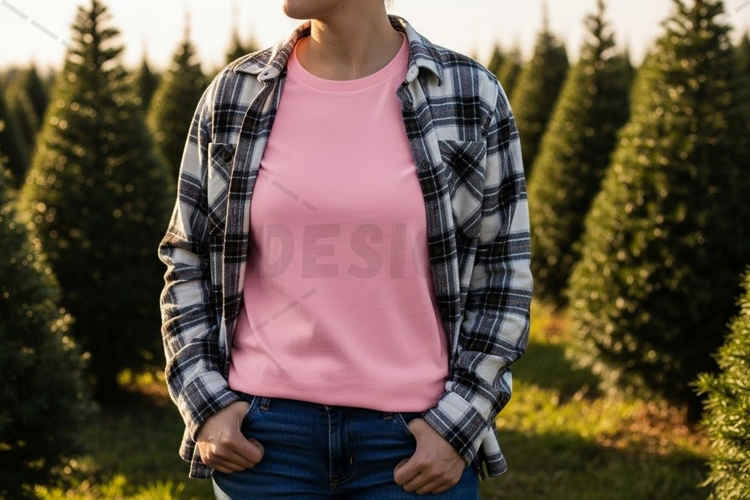 Pink t-shirt mockup design