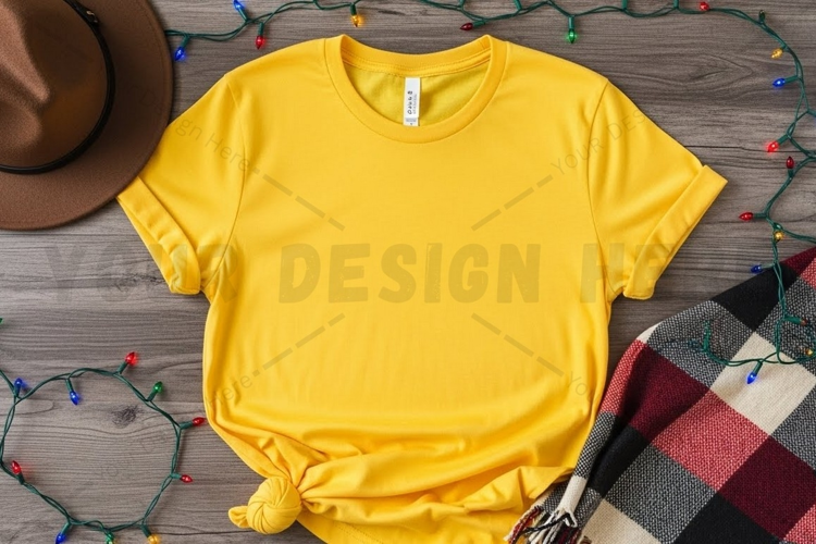 Bright yellow t-shirt mockup design