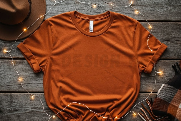 Burnt orange t-shirt mockup design
