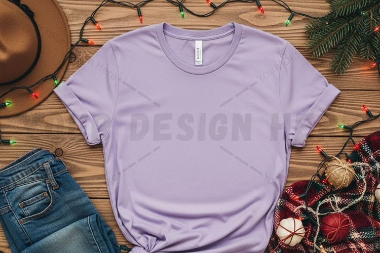 Lilac t-shirt mockup design