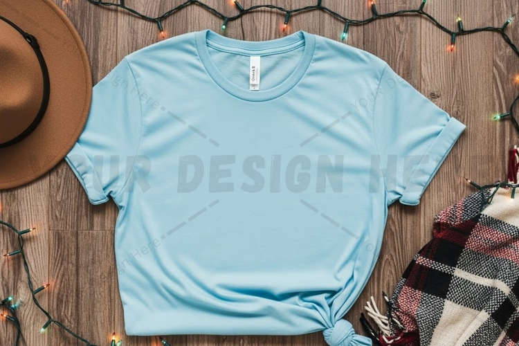 Light blue t-shirt mockup design