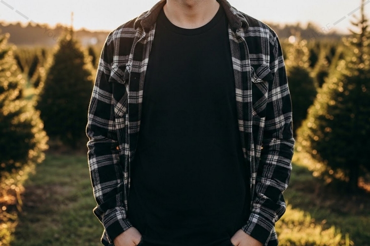 Black Tshirt Mockup Image 23