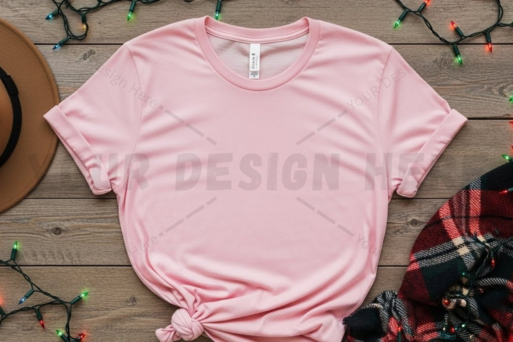 Pink t-shirt mockup design