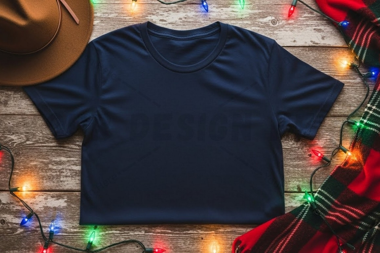 Navy blue t-shirt mockup