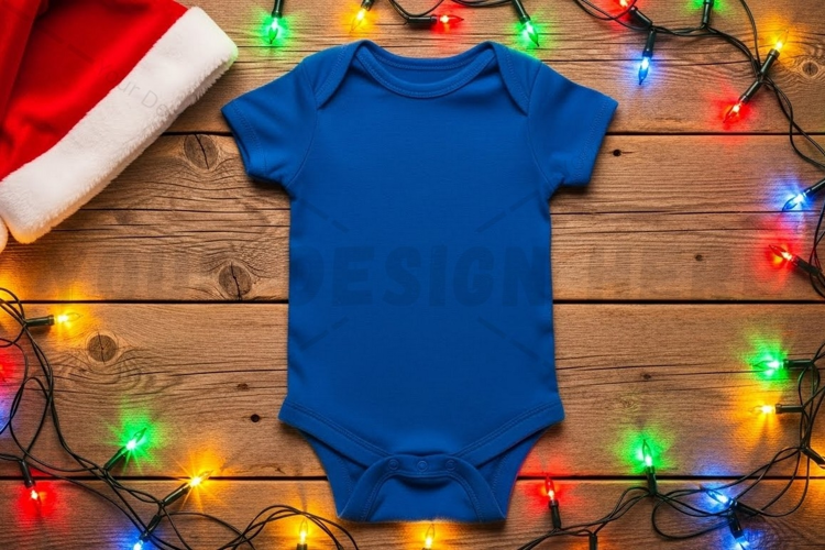 Christmas-themed baby onesie t-shirt mockup