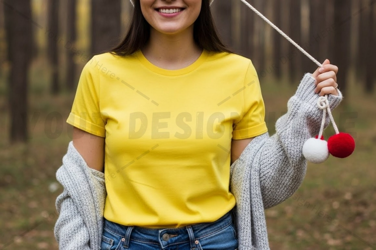 Bright yellow t-shirt mockup design