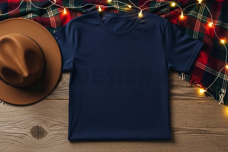 Navy blue t-shirt mockup